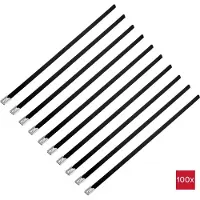 TRU COMPONENTS TC-12656620 Stalen kabelbinder 290 mm 7.9 mm AISI 316 Met coating 100 stuk(s)