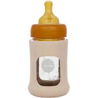 Hevea - Glazen Fles - Brede Hals - 150ml - Met Sleeve - Sand