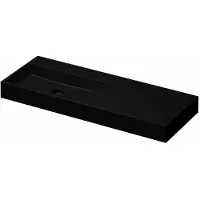 Ink United Wastafel 120x45cm Keramiek - Links - Zonder Kraangat - Mat Zwart - 8718835165185 - Rechthoekig - Wastafels, Meubelwastafels