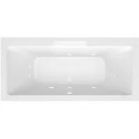 Polysan Cascata Whirlpoolbad, 185x85x45cm, witte cascade-uitloop, Active Hydro, chroom