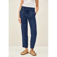 Cecil Dames Gedessineerde Loose Fit broek - Blauw - XXL
