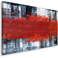 Karo-art Schilderij - Abstract in het Rood, Premium Print