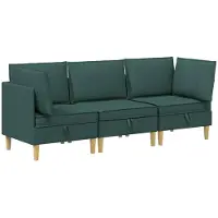 vidaXL Modulaire bankset met opslag 3 st Donkergroen Stof