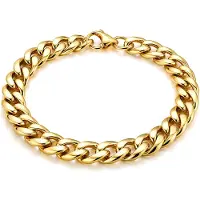 LGT JWLS Stalen heren armband Gourmet schakel Goudkleurig 7mm-23cm