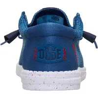 HeyDude Wally Stretch Sox Polyester Heren Ensign Blauw/Multi Instappers