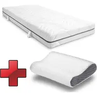 Sleezzze 7 Zonen visco-elastische matras Sleezzz Smart, 90 x 200 cm, hoogte 18 cm, stevigheid H3, met Air Memory foam + Sleezzz Premium memory-effect kussen