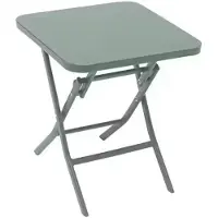 Hespéride Bijzettafel/tuin tafel Oase - metaal - groen - 40 x 40 x 45 cm - voor buiten - inklapbaar - Camping tafel