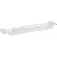 Relaxdays badplank - uitschuifbaar 55,5 - 78 cm - kunststof - met gaten voor waterafvoer - antislip