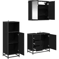 vidaXL Badkamermeubel Set 3 st Zwart Eiken 65 x 33 x 60 cm