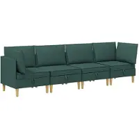 vidaXL Modulaire bankset met opslag 4 st Donkergroen Stof