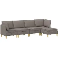 vidaXL Modulaire Sofa Set met Opslag 5 st Taupe Stof