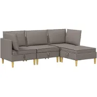 vidaXL Modulaire Sofa Set met Opslag 4 st Taupe Stof