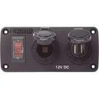 Blue Sea Systems Water Resistant Dual Usb Charger Panel With Socket Transparant