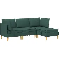 vidaXL Modulaire Sofa Set met Opslag 4 st Donkergroen Stof