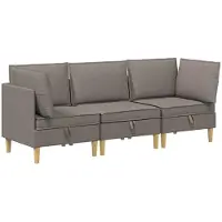 vidaXL Modulaire Sofa Set met Opslag 3 st Taupe Stof