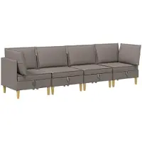 vidaXL Modulaire Sofa Set met Opslag 4 pcs Taupe Stof