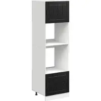 vidaXL Ovenkast PORTO Zwart Eiken 60 x 57 x 207 cm Bewerkt hout