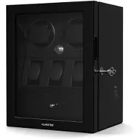 Klarstein ChronoVault Horlogeopwinder voor 5 horloges – Automatische horlogeopwinder met stille Japanse motor, Veganleer, 4 rotatiemodi & 3 richtingen, LED-verlichting & sieradenlade