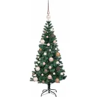 vidaXL Kunststof Voorverlichte Kerstboom Groen 120 cm PVC en Metalen
