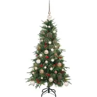 vidaXL Kunstmatige Hinged Kerstboom met 150 LED Groen 120 cm PE en PVC