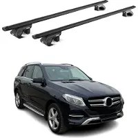 Aurilis Aluminium dakdragers, basisdrager voor Mercedes GLE 2015-2025, 5-deurs, zwart, met ABE-certificaat, 2 stuks