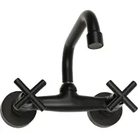 OEM Wasbakarmatuur, wandmontage, 360° draaibaar, zwart