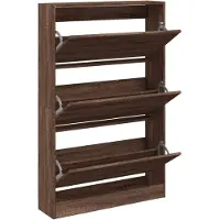 vidaXL Schoenenkast 80x21x125,5 cm bewerkt hout bruin eikenkleur
