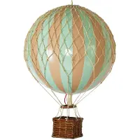 Authentic Models Travels Light Luchtballon 18x30 Cm Groen - Decoratieve accessoires Papier Mint - AP161M