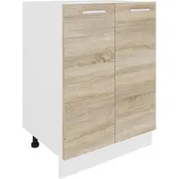 VCM Esilo keuken onderkast 60 cm 2 deurenwit, eik decor.
