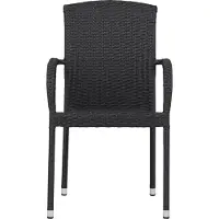 Ebuy24 Anita tuinstoel polyrattan stapelbaar zwart.