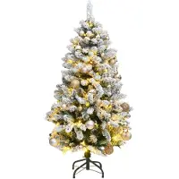 vidaXL Kunstkerstboom met scharnieren 150 LED's en kerstballen 150 cm
