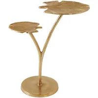 Invicta Decoratieve bijzettafel GINKGO LEAFS 50cm goud handgemaakt metaal - 41787