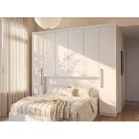 Vente-unique Bedbrug - L206 cm - Wit - ANTERO L 206 cm x H 216.5 cm x D 46.5 cm