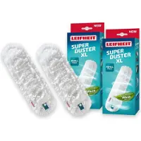 Leifheit Superduster plumeau XL navulling - microvezel - 56 cm - 50x wasbaar - set van 2 vervangingsdoeken