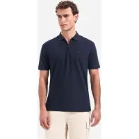 No-excess Polo short sleeve zip garment dyed night