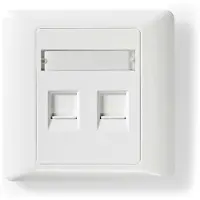 Nedis Netwerk Keystone-voorplaat - Frontplaat RJ45 - 2 poort(en) - ABS - Wit - Doos