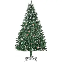 HOMCOM Kerstboom Kunststof, staal Ø90 x 180H cm Groen