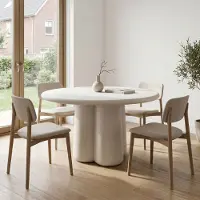 Giga Meubel Eettafel Boaz Rond Beige 150cm