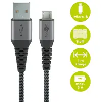 Goobay USB Micro B datakabel - 1 meter - Zwart -