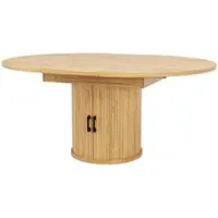 MODFU Uitschuifbare Eettafel - Met Opbergruimte - Retro - Voor Eetkamer - MDF - Natuurlijk - 118-158 x 118 x 76,8 cm