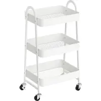 Songmics Trolley met 3 niveaus, Wit