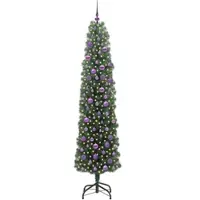 vidaXL Kunstkerstboom Groen 210 cm PVC en Staal en Kunststof