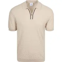 R2 Amsterdam Polo korte mouw Beige Zipper Polo Short Sleeve Cott 132.POLO.018/045