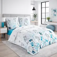 Buymax beddengoed, dekbedovertrek 155x220 cm, kussensloop 80x80 cm, 2-delige set. Dekbedovertrek van 100% katoen renforcé met rits