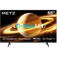 Metz 55MNH7000Z 55" (140 cm) QD-MiniLED 2026 Google TV, mat scherm ultra, 60Hz, Dolby Vision & Atmos, HDMI 2.1 (Energy Efficiency F)