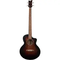 Ortega D7CE-BFT-4 Deep Series 7 Medium Scale Bass Bourbon Fade elektrisch-akoestische bas met cutaway