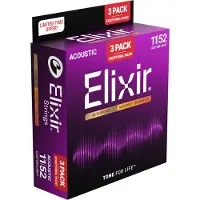 Elixir 16564 Nanoweb 11-52 3-Pack Snaren voor akoestische gitaar