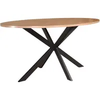 Lizzely Garden & Living Eettafel ovaal visgraat 160cm Obie bruin ovale tafel