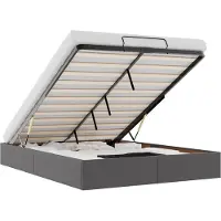vidaXL Ottomanbed zonder matras, grijs, 140x190 cm, kunstleer