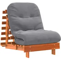 vidaXL Futon slaapbank met matras 70x206x11 cm grenenhout wasbruin